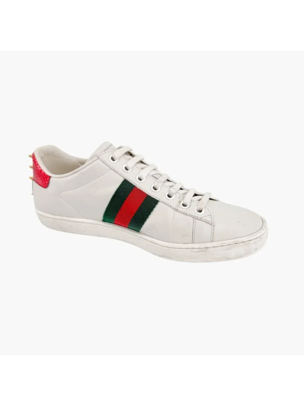 Gucci Ace Pearl Sneakers Size 36.5 US 6.5 White Leather Stud Spike Low Top Shoe
